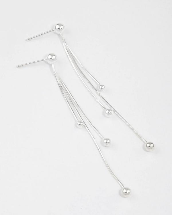 Lovisa - Sterling Silver Dangle Chain Ball Drop Earrings - Jewellery (Silver) Sterling Silver Dangle Chain Ball Drop Earrings