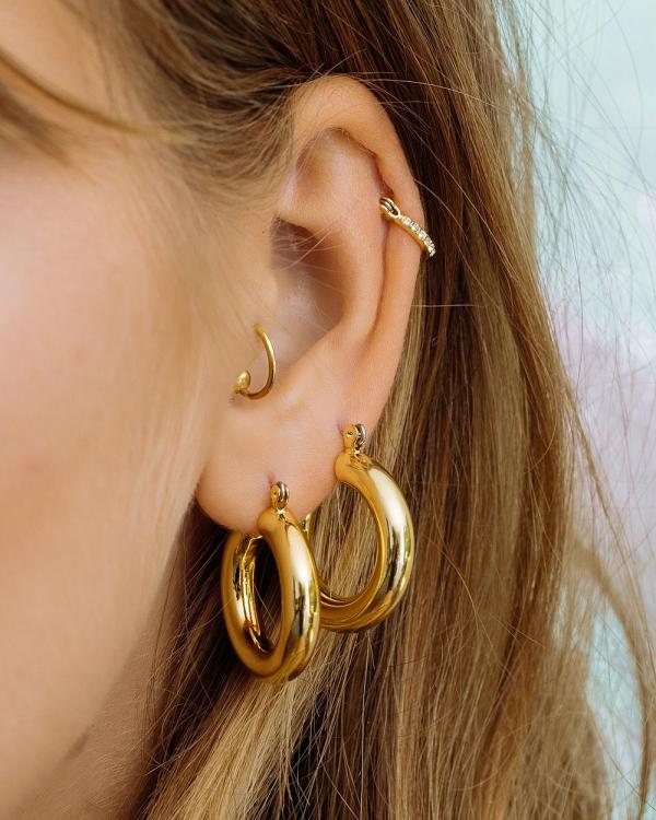 Luv Aj - The Baby Amalfi Gold Tube Hoop Earrings - Jewellery (Gold) The Baby Amalfi Gold Tube Hoop Earrings