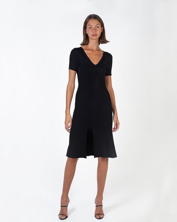 Lydan The Label - Midi Knit Dress - Bodycon Dresses (Black) Midi Knit Dress