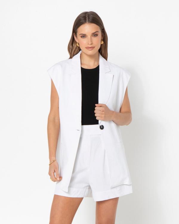 Madison The Label - Carrie Vest - Blazers (White) Carrie Vest