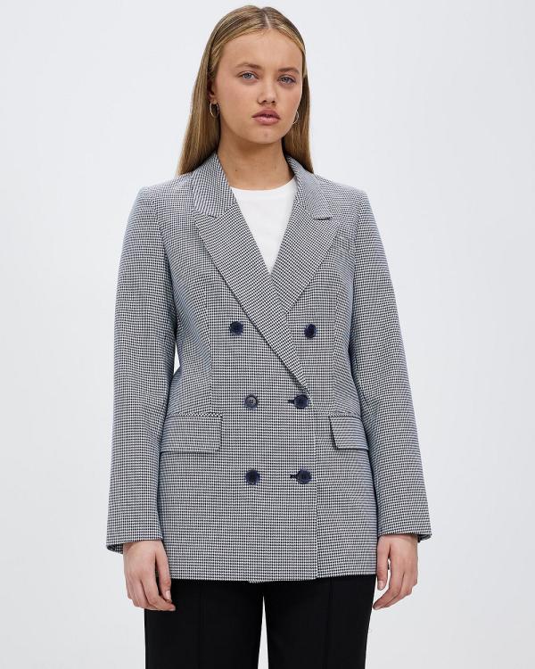 Marcs - Adele Longerline Blazer - Coats & Jackets (Navy/White) Adele Longerline Blazer
