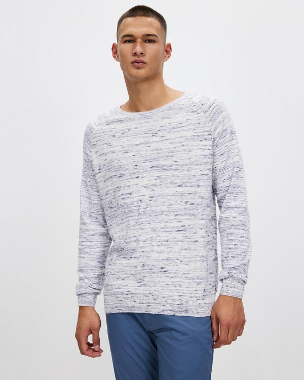Marcs - Marlo Crew Neck Knit - Jumpers & Cardigans (WHITE/BLUE MARLE) Marlo Crew Neck Knit