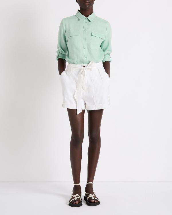 Marcs - Sofia Linen Shirt - Tops (Seafoam) Sofia Linen Shirt