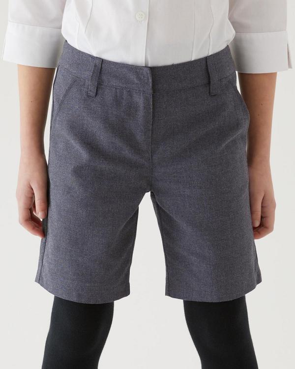 Marks & Spencer - Girls 2 Pack Slim Schoolwear Shorts   Kids Teens - Shorts (Grey) Girls 2-Pack Slim Schoolwear Shorts - Kids-Teens