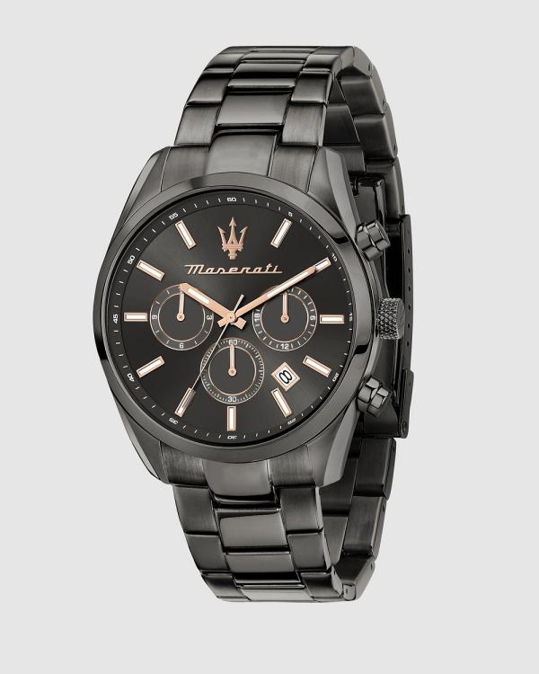 Maserati - Attrazione 43mm Black Stainless Steel Watch - Watches (Black) Attrazione 43mm Black Stainless Steel Watch