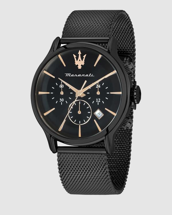 Maserati - Epoca 42mm Chronograph Mesh Watch - Watches (Black) Epoca 42mm Chronograph Mesh Watch