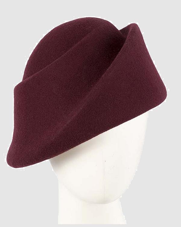 Max Alexander - Felt Designers Hat - Fascinators (Burgundy) Felt Designers Hat