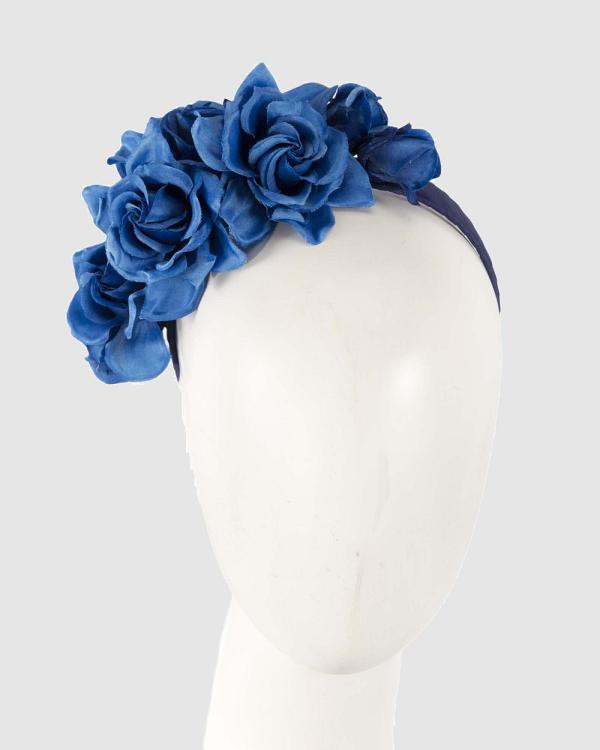 Max Alexander - Large Royal Blue Flower Headband Fascinator - Fascinators (Royal Blue) Large Royal Blue Flower Headband Fascinator