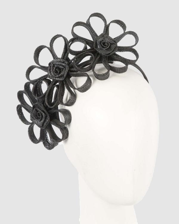 Max Alexander - Sinamay Flowers Headband - Fascinators (Black) Sinamay Flowers Headband