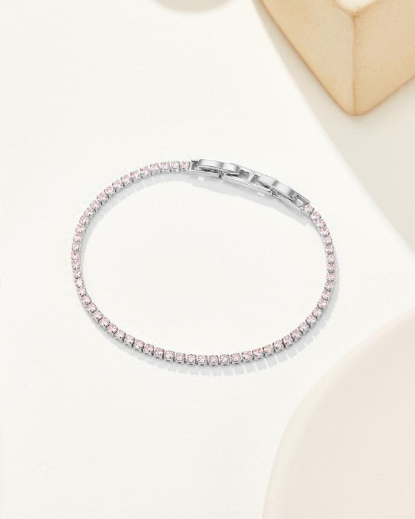 Mestige - Pink Tennis Olivia Bracelet in Silver - Jewellery (SILVER) Pink Tennis Olivia Bracelet in Silver