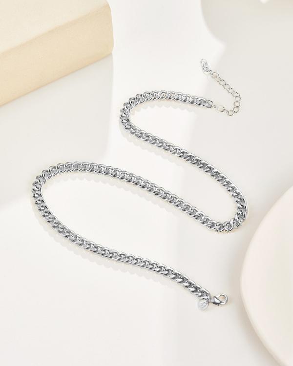 Mestige - Silver Plated Esme Curb Chain Necklace - Jewellery (Silver) Silver Plated Esme Curb Chain Necklace