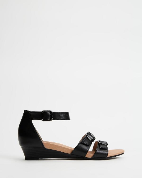 Mia Vita - Hype Wedge Sandal - Sandals (Black) Hype Wedge Sandal