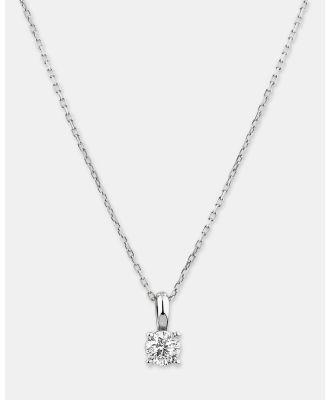 Michael Hill - 0.25 Carat TW Diamond Solitaire Necklace in 18kt White Gold - Jewellery (White) 0.25 Carat TW Diamond Solitaire Necklace in 18kt White Gold