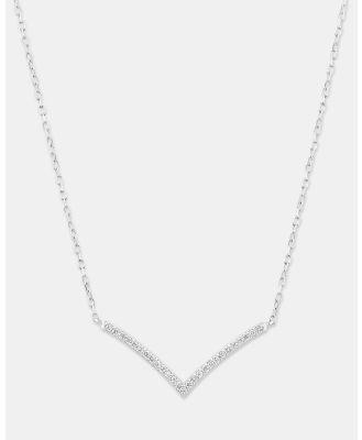 Michael Hill - Chevron Necklace with 0.12 Carat TW Diamonds in Sterling Silver - Jewellery (Silver) Chevron Necklace with 0.12 Carat TW Diamonds in Sterling Silver