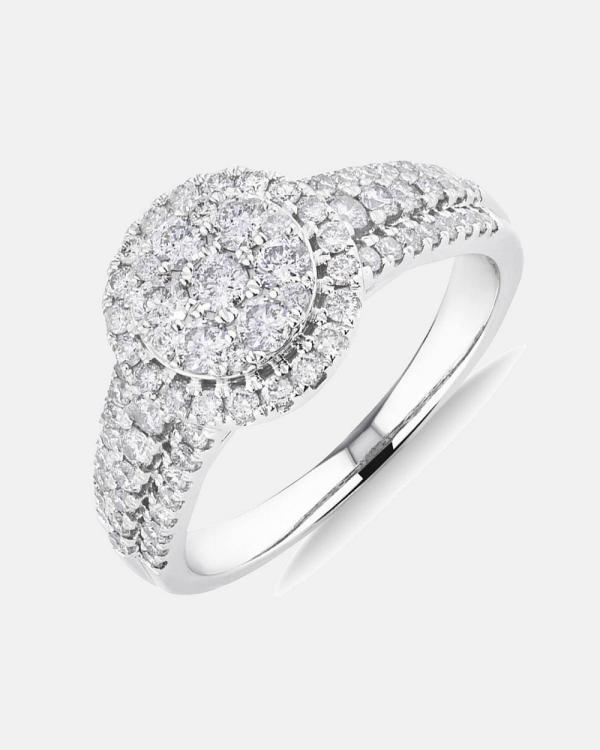 Michael Hill - Halo Ring with 1 Carat TW of Diamonds in 10kt White Gold - Jewellery (White) Halo Ring with 1 Carat TW of Diamonds in 10kt White Gold