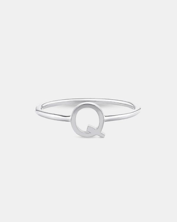Michael Hill - Q Initial Ring in Sterling Silver - Jewellery Q Initial Ring in Sterling Silver