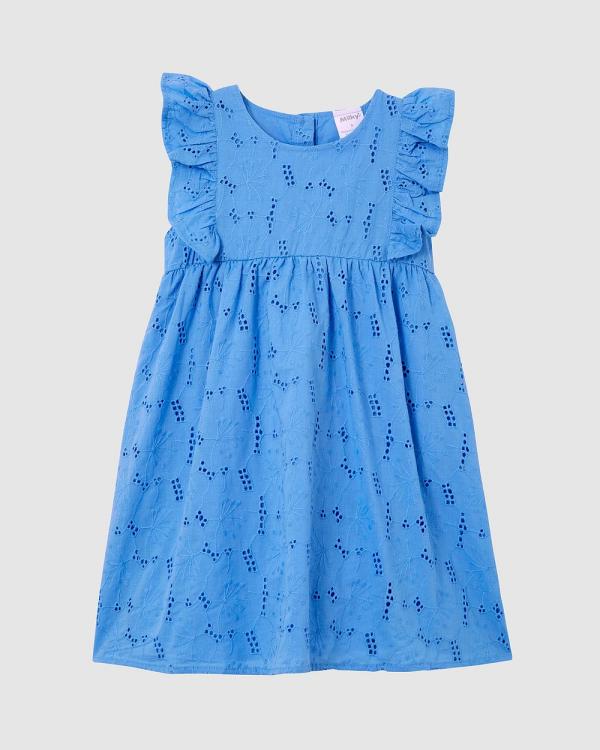 Milky - Broderie Dress   Teens - Printed Dresses (Cornflower) Broderie Dress - Teens