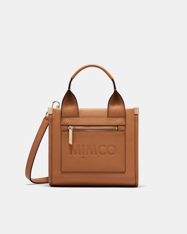 MIMCO - Patch Leather Mini Tote Bag - Bags (Brown) Patch Leather Mini Tote Bag