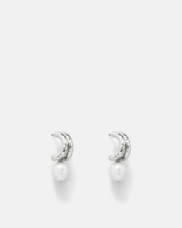 MIMCO - Reflective Pearl Hoop Earrings - Jewellery (Silver) Reflective Pearl Hoop Earrings