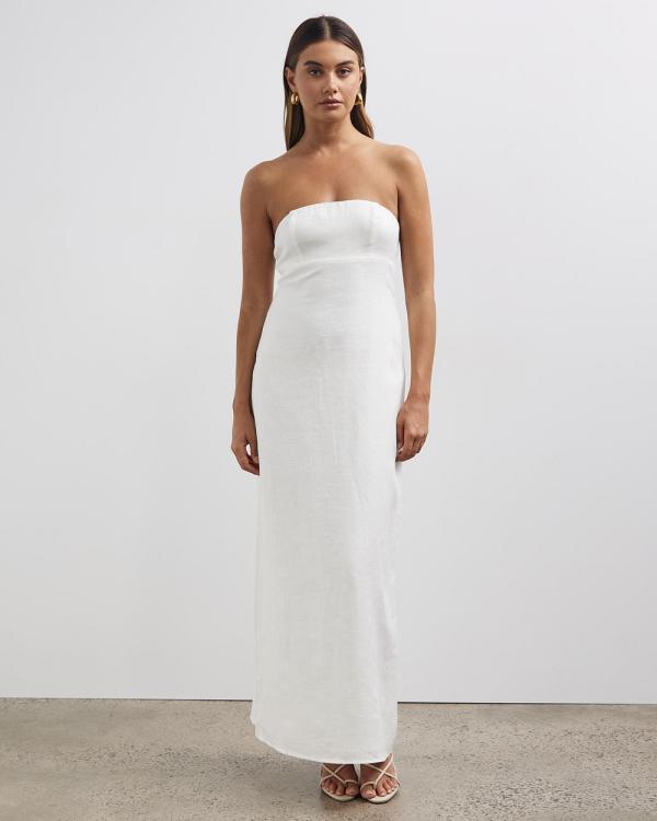 Minima Esenciales - Anders Strapless Linen Maxi Dress - Wedding Dresses (Off White) Anders Strapless Linen Maxi Dress
