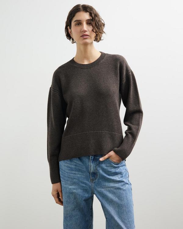 Minima Esenciales - Barclay Wool Blend Jumper - Jumpers & Cardigans (Coffee) Barclay Wool Blend Jumper