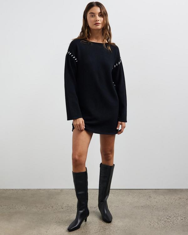 Minima Esenciales - Cove Cashmere Blend Sweater Dress - Dresses (Black) Cove Cashmere Blend Sweater Dress