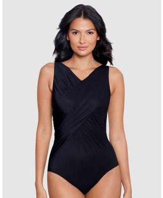 Miraclesuit Swimwear  - Rock Solid Tulia Underwired High V Neck Shaping Swimsuit - One-Piece / Swimsuit (Black) Rock Solid Tulia Underwired High V Neck Shaping Swimsuit