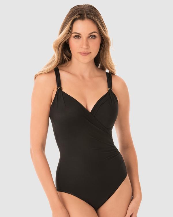 Miraclesuit Swimwear  - Siren Crossover Shaping Swimsuit - One-Piece / Swimsuit (Black) Siren Crossover Shaping Swimsuit