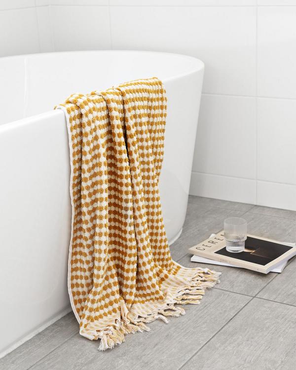 Miss April - Pompom Bath Towel - Bathroom (Yellow) Pompom Bath Towel