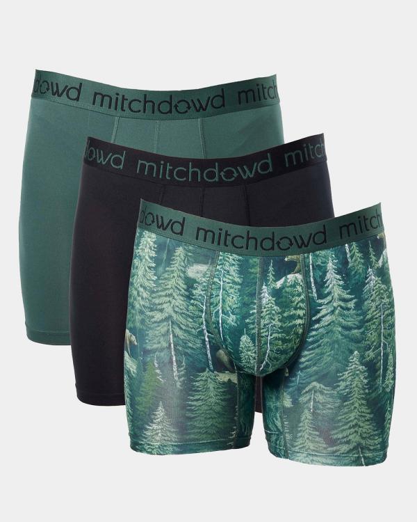 Mitch Dowd - Eco Forest Bears Recycled Repreve(R) Comfort Trunk 3 Pack   Forest - Underwear (Green) Eco Forest Bears Recycled Repreve(R) Comfort Trunk 3 Pack - Forest