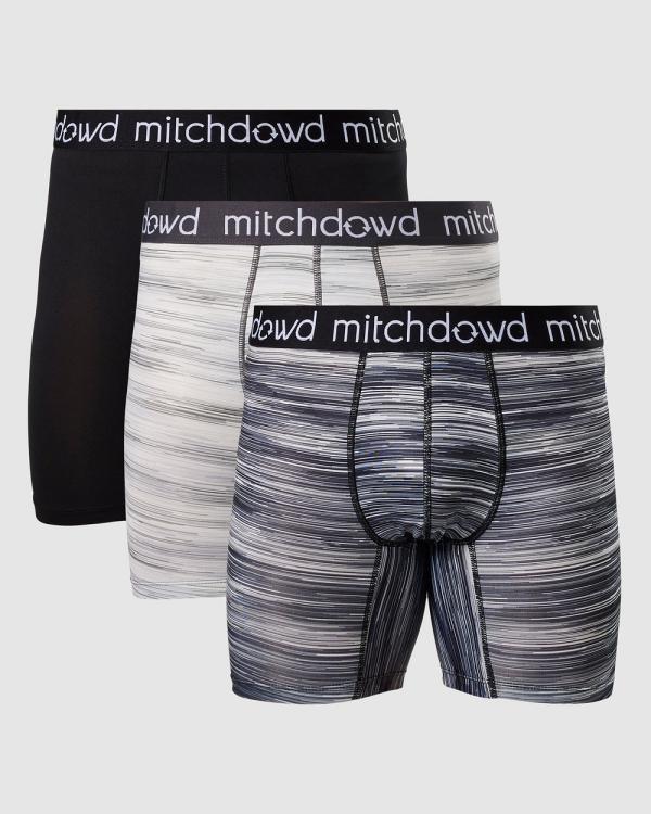 Mitch Dowd - Eco Micro Recycled Repreve(R) Comfort Trunk 3 Pack   Black & White - Underwear (Multi) Eco Micro Recycled Repreve(R) Comfort Trunk 3 Pack - Black & White
