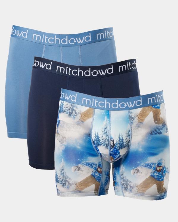 Mitch Dowd - Eco Snow Boarder Recycled Repreve(R) Comfort Trunk 3 Pack   Denim - Trunks (Blue) Eco Snow Boarder Recycled Repreve(R) Comfort Trunk 3 Pack - Denim