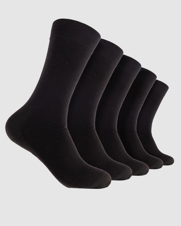Mitch Dowd - Plain Cotton Indestructibles Crew Socks 5 Pack   Black - Multi-Packs (Black) Plain Cotton Indestructibles Crew Socks 5 Pack - Black