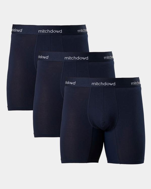 Mitch Dowd - Stretch Cotton Comfort Trunks 3 Pack   Navy - Underwear (Navy) Stretch Cotton Comfort Trunks 3 Pack - Navy