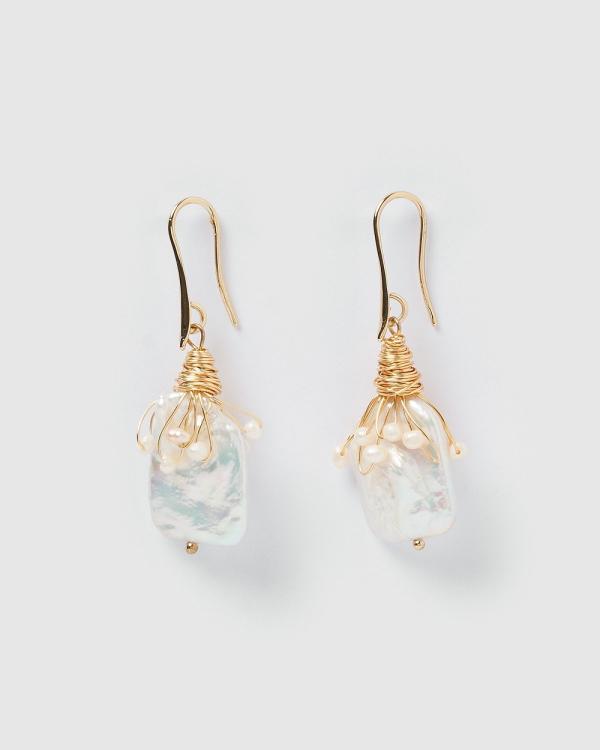 Miz Casa and Co - Heiress Pearl Drop Earrings - Jewellery (Gold Pearl) Heiress Pearl Drop Earrings