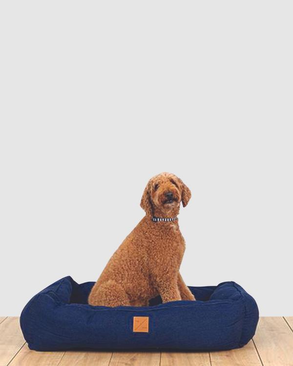 Mog & Bone - Bolster Dog Bed    Blue Denim - Home (Blue) Bolster Dog Bed  - Blue Denim