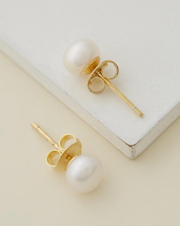 Moira Hughes - The White Label - Freshwater Pearl Studs - Jewellery (Gold) Freshwater Pearl Studs