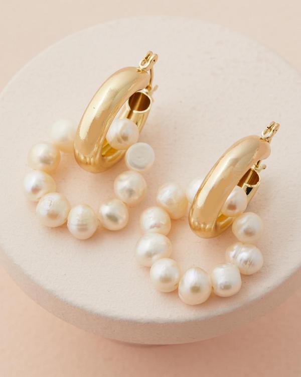 Moira Hughes - The White Label - The Asha Pearl Hoops - Jewellery (Gold) The Asha Pearl Hoops