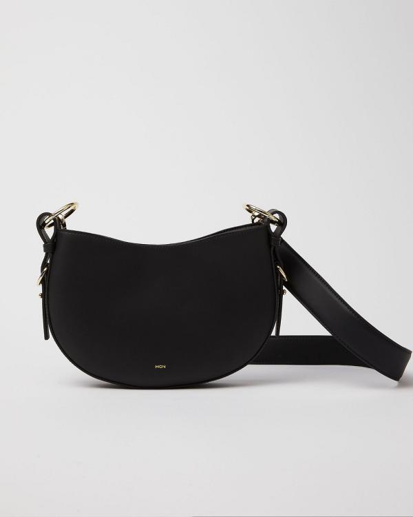 Mon Purse - Smooth Leather Saddle Bag - Bags (Black) Smooth Leather Saddle Bag