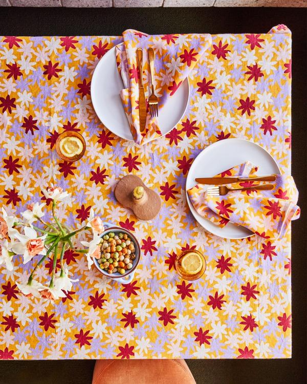 Mosey Me - Crimson Floral Tablecloth - Home (Orange) Crimson Floral Tablecloth
