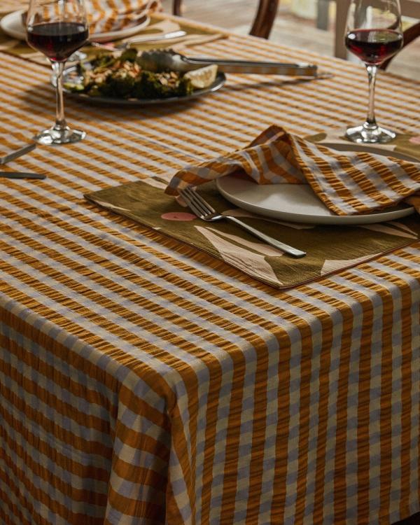 Mosey Me - Mango Seersucker Square Tablecloth - Home (Mango) Mango Seersucker Square Tablecloth