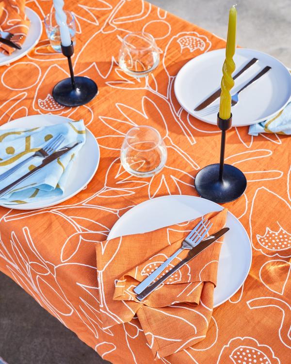 Mosey Me - Outline Floral Tablecloth - Home (Terracotta) Outline Floral Tablecloth