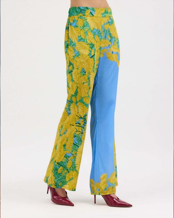 Muma World - Dandelion Silk Chiffon Pants - Pants (Yellow) Dandelion Silk Chiffon Pants