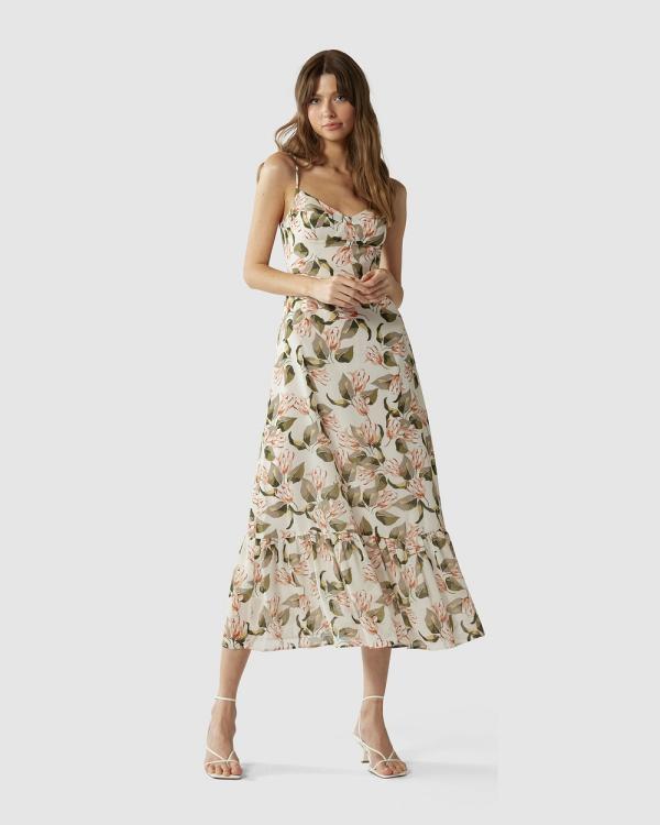 MVN - Garden Waltz Dress - Printed Dresses (White) Garden Waltz Dress