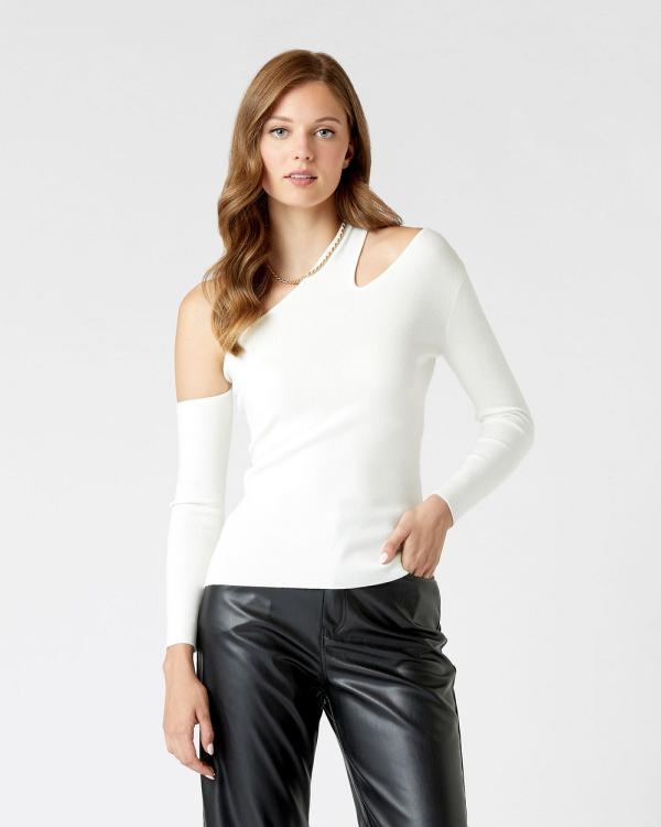 MVN - On Edge Knit Top - Tops (White) On Edge Knit Top