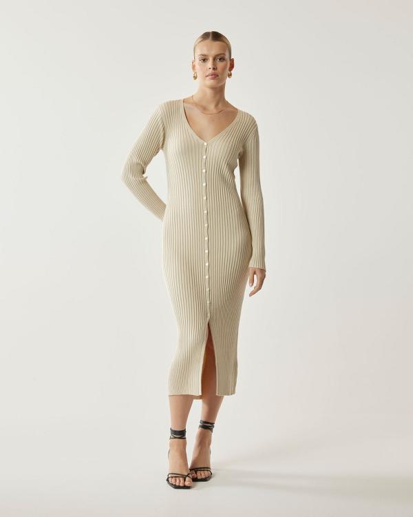 MVN - Solatium Knit Dress - Bodycon Dresses (Stone) Solatium Knit Dress