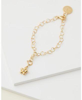 My Little Silver - Flickering Flower Chain of Hearts Charm Bracelet 18cm - Jewellery (Yellow Gold) Flickering Flower Chain of Hearts Charm Bracelet 18cm