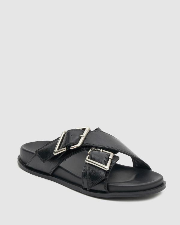 Nakedvice - The Mallory Black Slide - Sandals (Black) The Mallory Black Slide