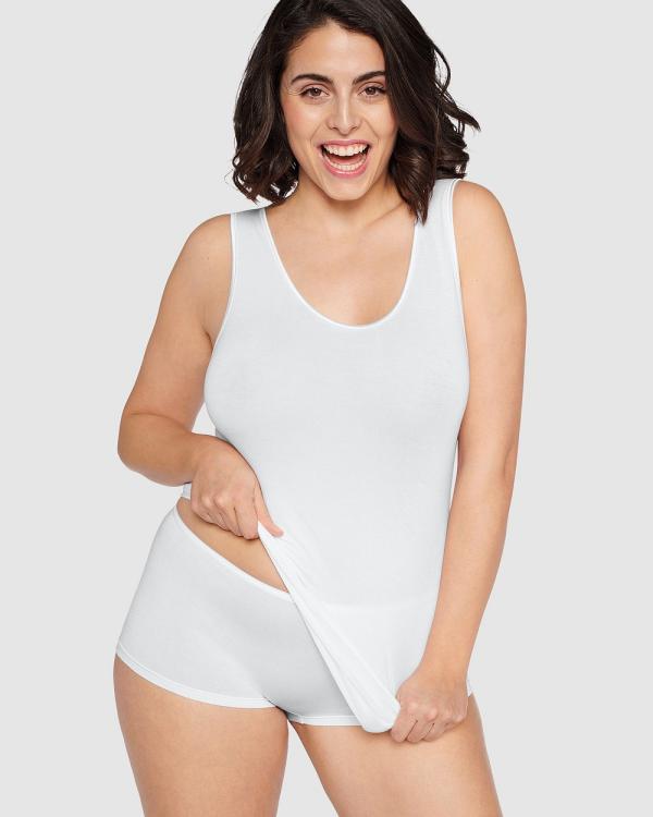Naturana - Organic Cotton Sleeveless Tank Top - Sleepwear & Loungewear (White) Organic Cotton Sleeveless Tank Top