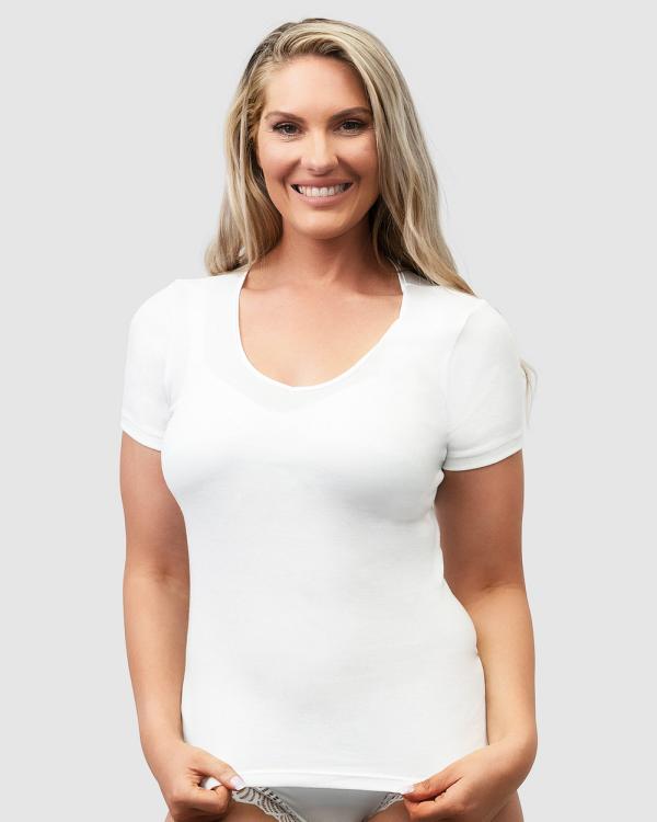 Naturana - Women's Short Sleeve Organic Cotton T Shirt - Base Layers (White) Women's Short Sleeve Organic Cotton T-Shirt